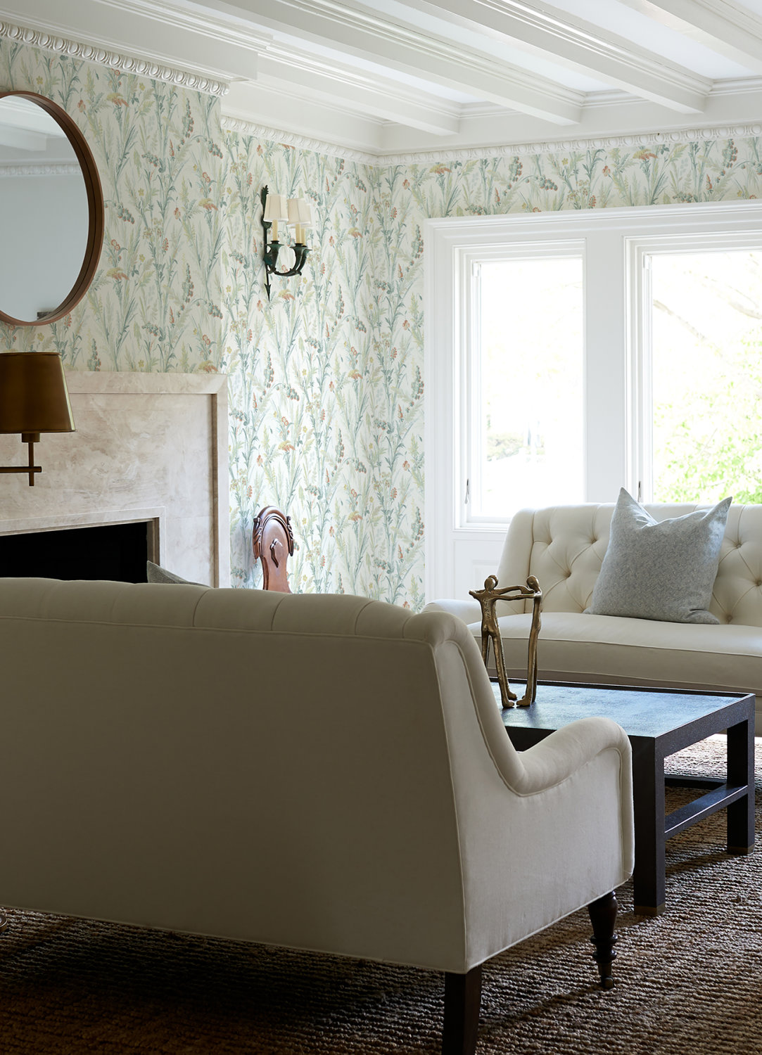 Hillaire Teal Meadow Wallpaper