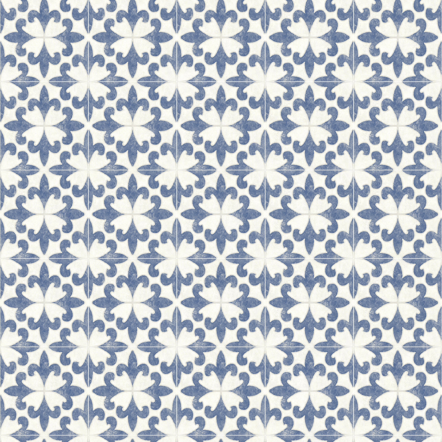 Remy Blue Fleur Tile Wallpaper