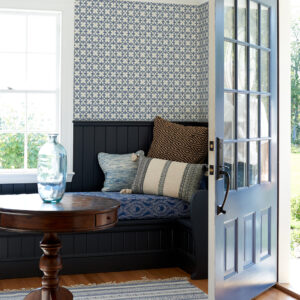 Remy Blue Fleur Tile Wallpaper