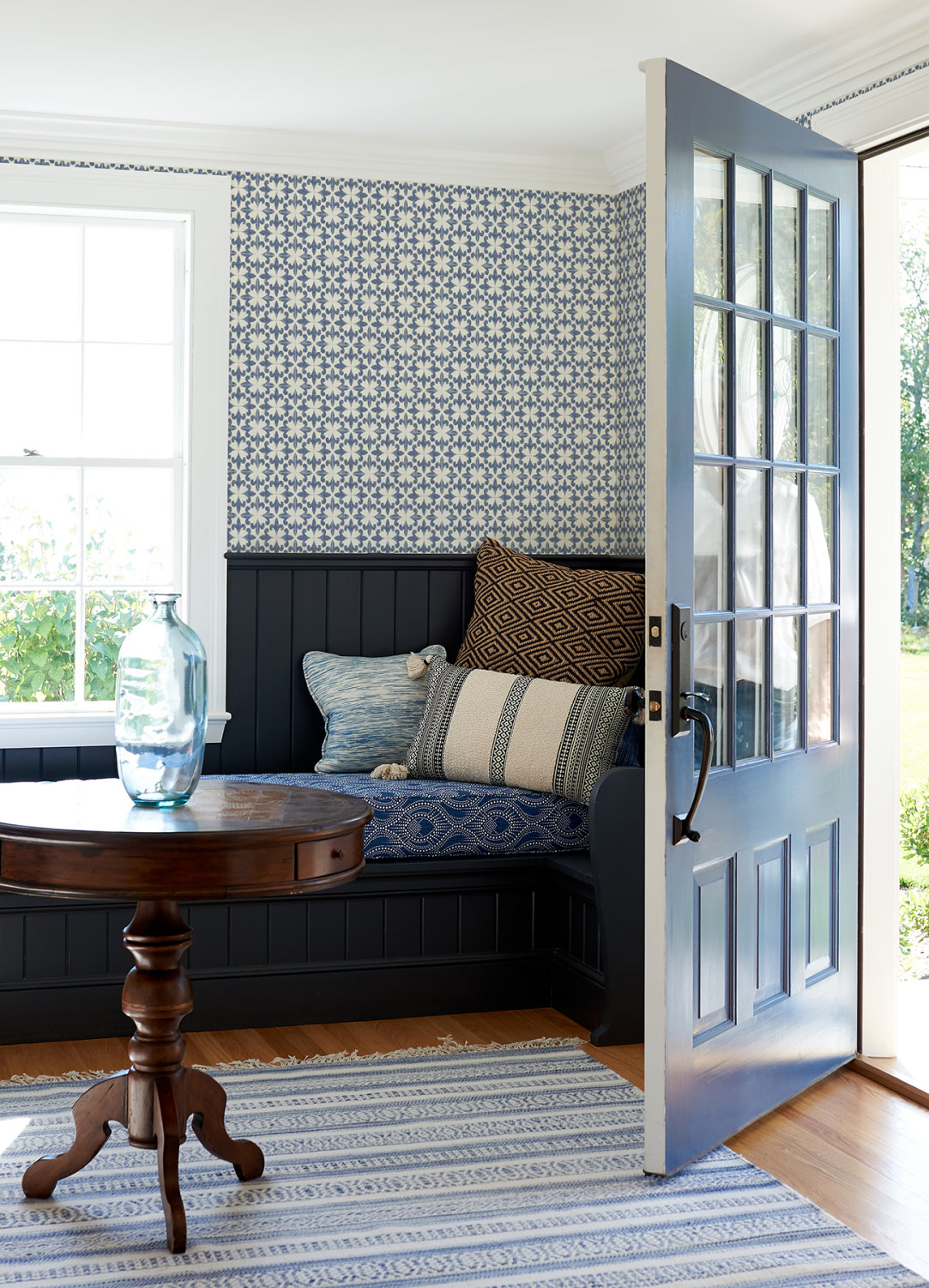 Remy Blue Fleur Tile Wallpaper