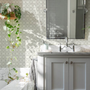 Remy Light Grey Fleur Tile Wallpaper