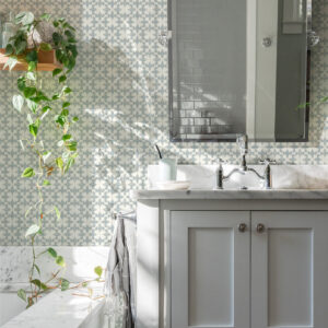 Remy Teal Fleur Tile Wallpaper