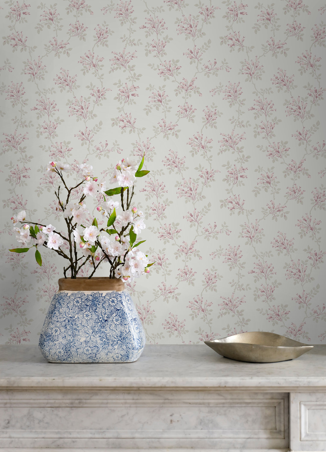Sofiane Pink Botanical Trail Wallpaper