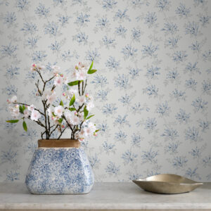 Sofiane Blue Botanical Trail Wallpaper
