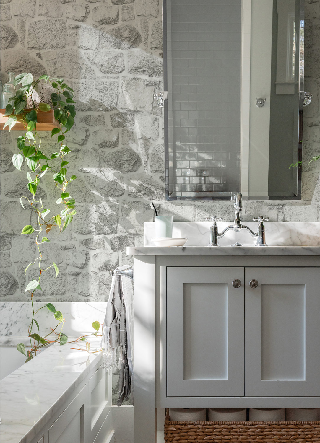 Axelle White Stone Wallpaper