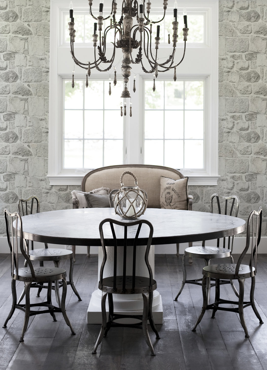 Axelle White Stone Wallpaper