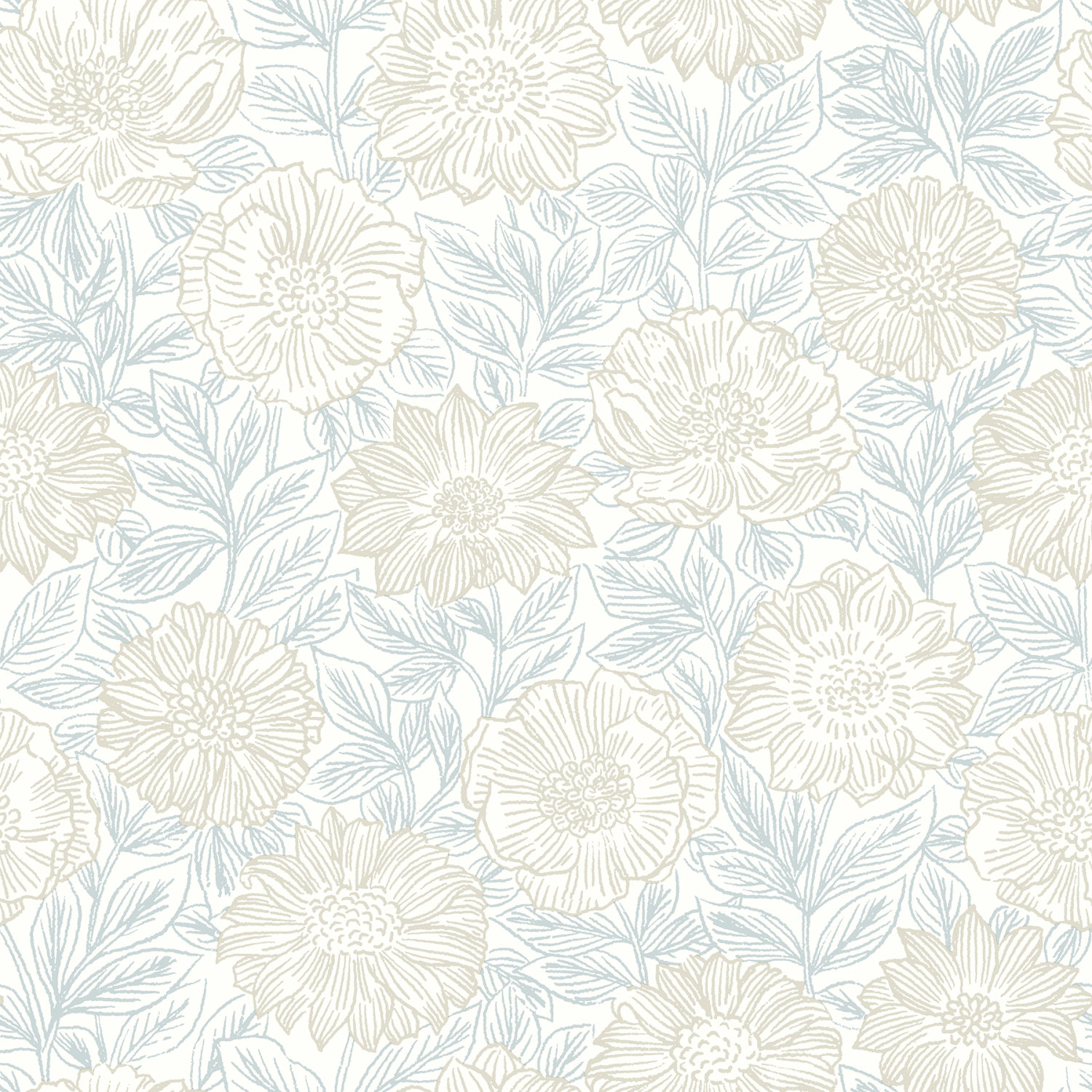 Faustin Neutral Floral Wallpaper