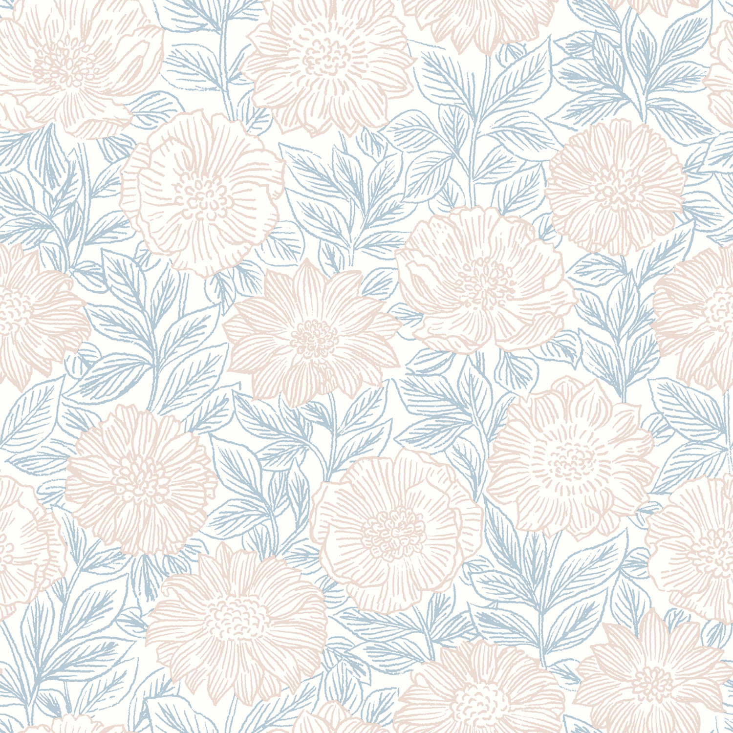 Faustin Blush Floral Wallpaper