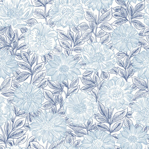 Faustin Navy Floral Wallpaper