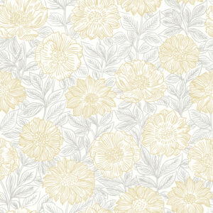 Faustin Yellow Floral Wallpaper