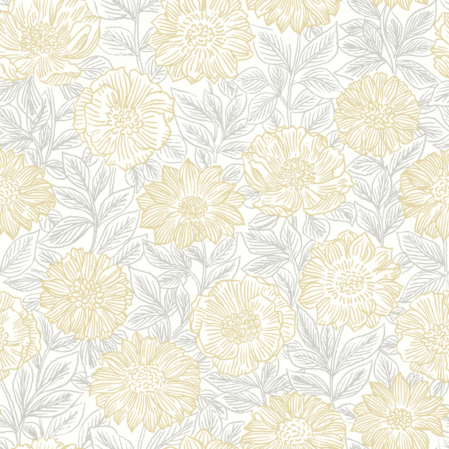 Faustin Yellow Floral Wallpaper