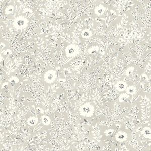 Agathon Taupe Floral Wallpaper