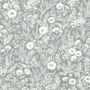 Agathon Blue Floral Wallpaper