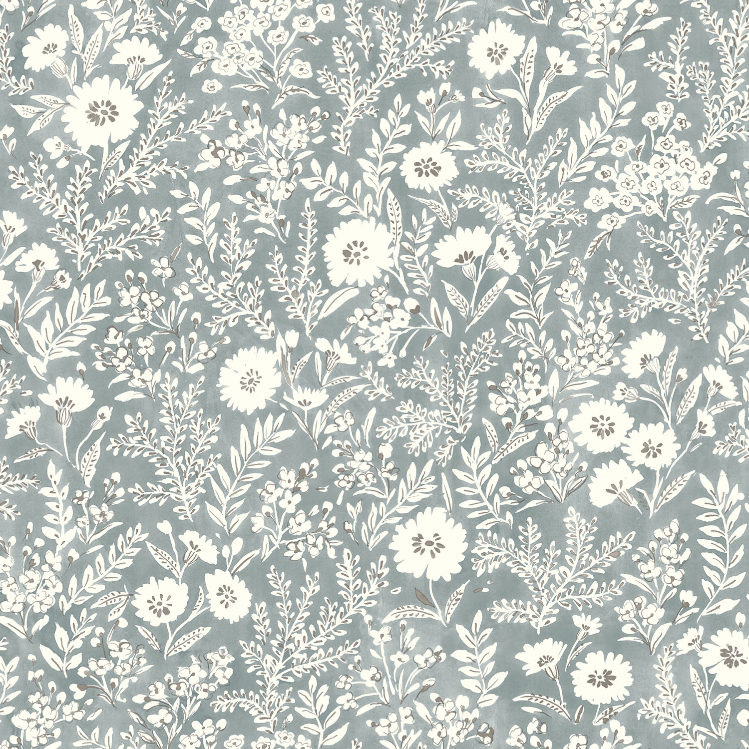 Agathon Blue Floral Wallpaper