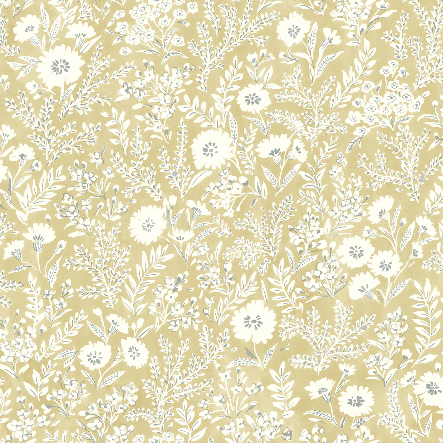 Agathon Wheat Floral Wallpaper