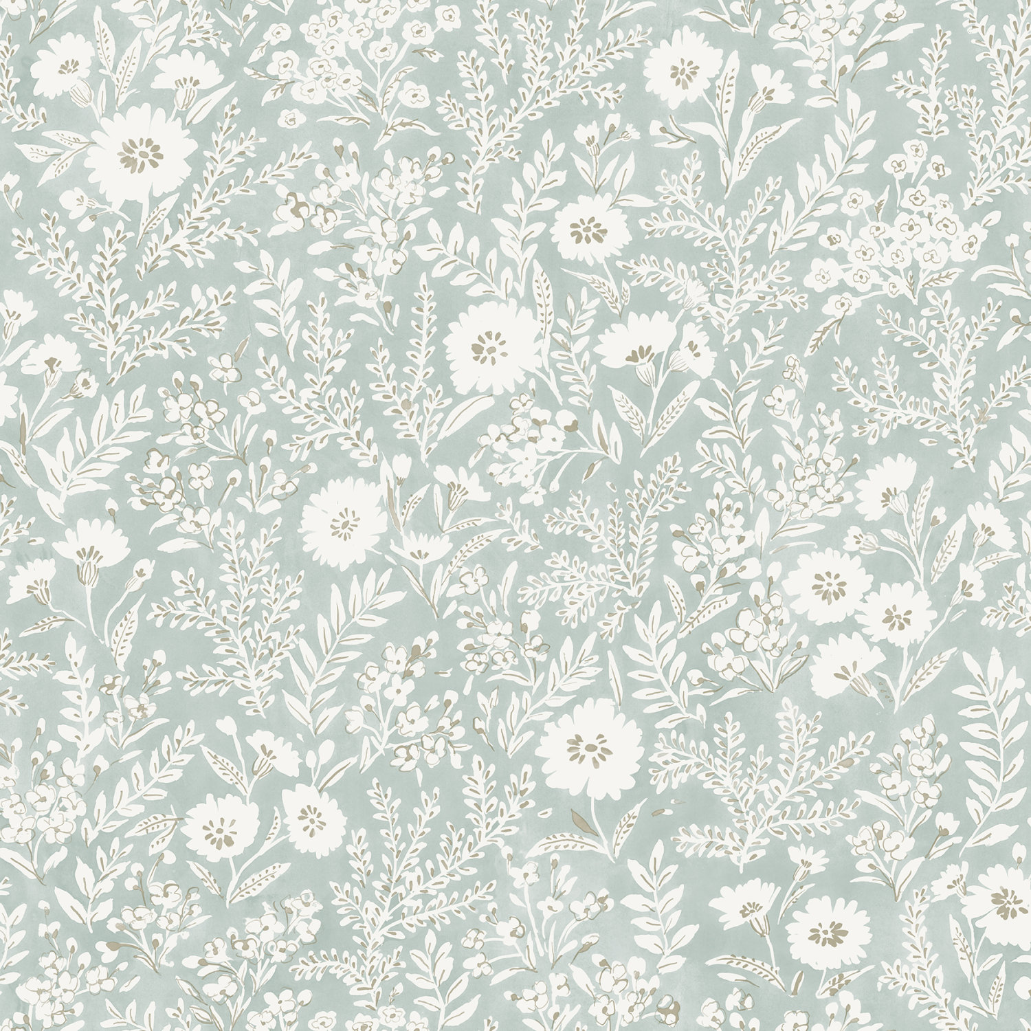 Agathon Seafoam Floral Wallpaper