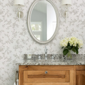 Nightingale Taupe Floral Trail Wallpaper