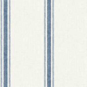 Linette Navy Fabric Stripe Wallpaper