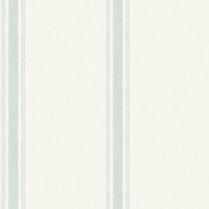 Linette Seafoam Fabric Stripe Wallpaper