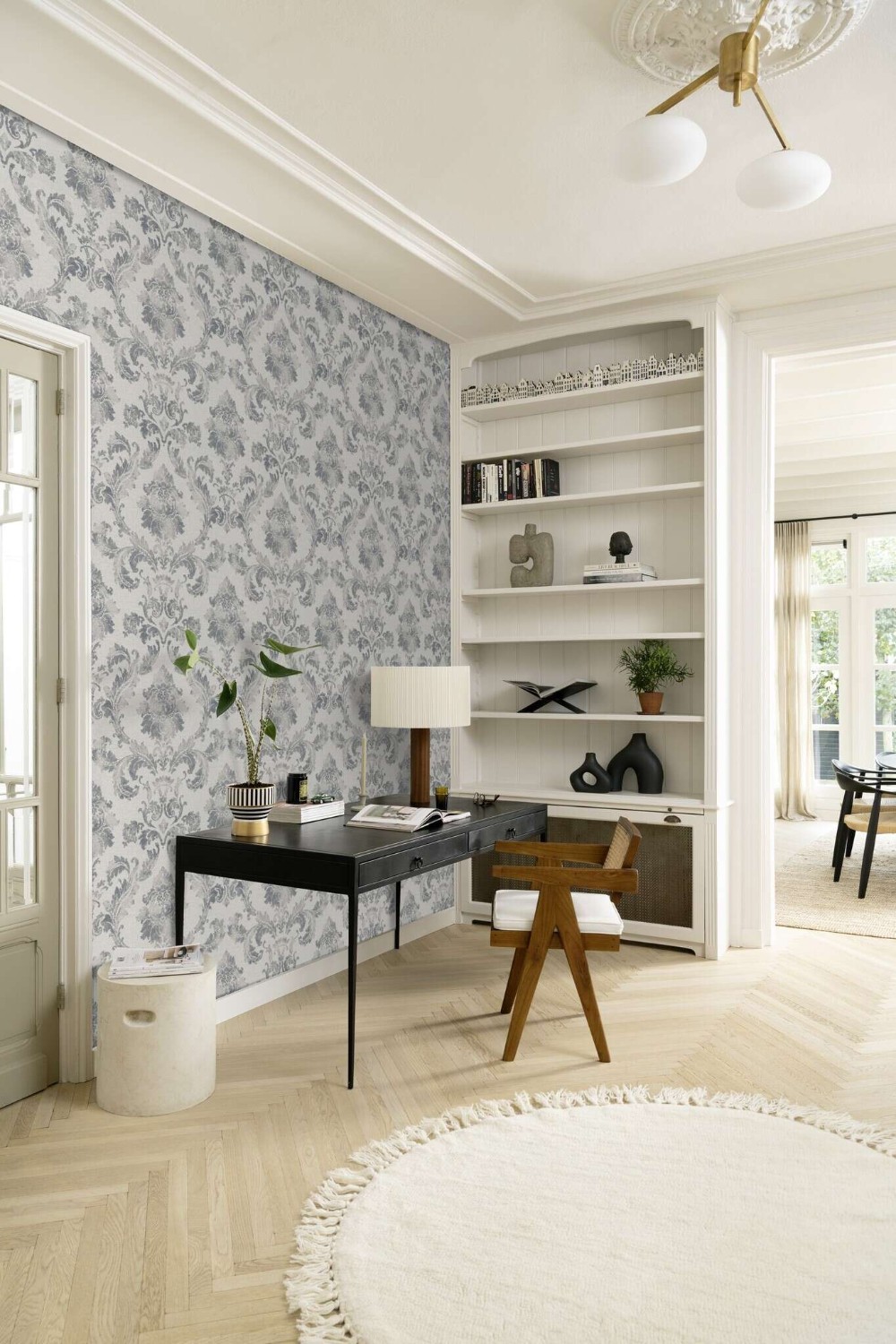 In Bloom Damask Blue