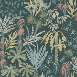 Everglades Dark Green Botanical Wallpaper