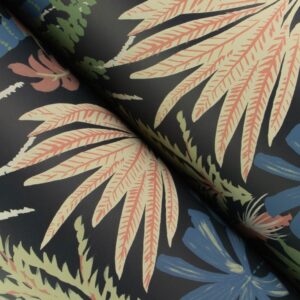 Everglades Black Botanical Wallpaper