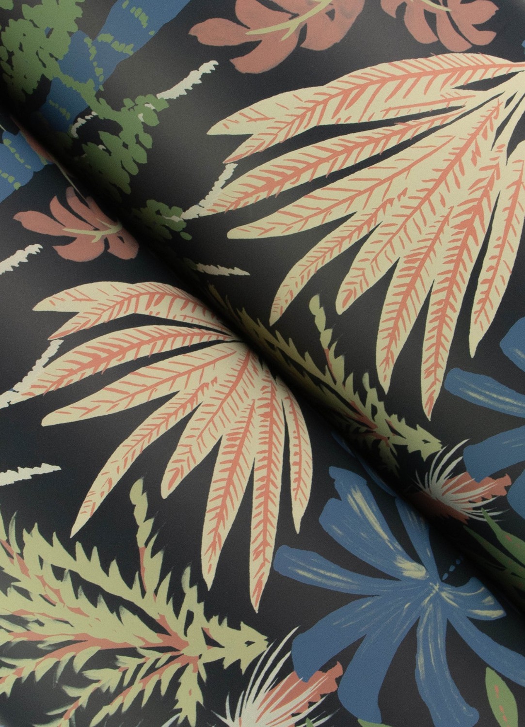 Everglades Black Botanical Wallpaper