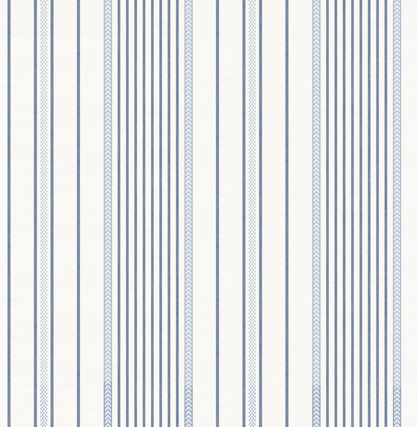 Navarres Stripe Blue Faux Linen Wallpaper