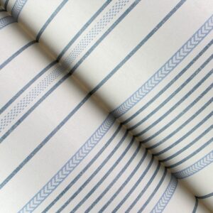 Navarres Stripe Blue Faux Linen Wallpaper