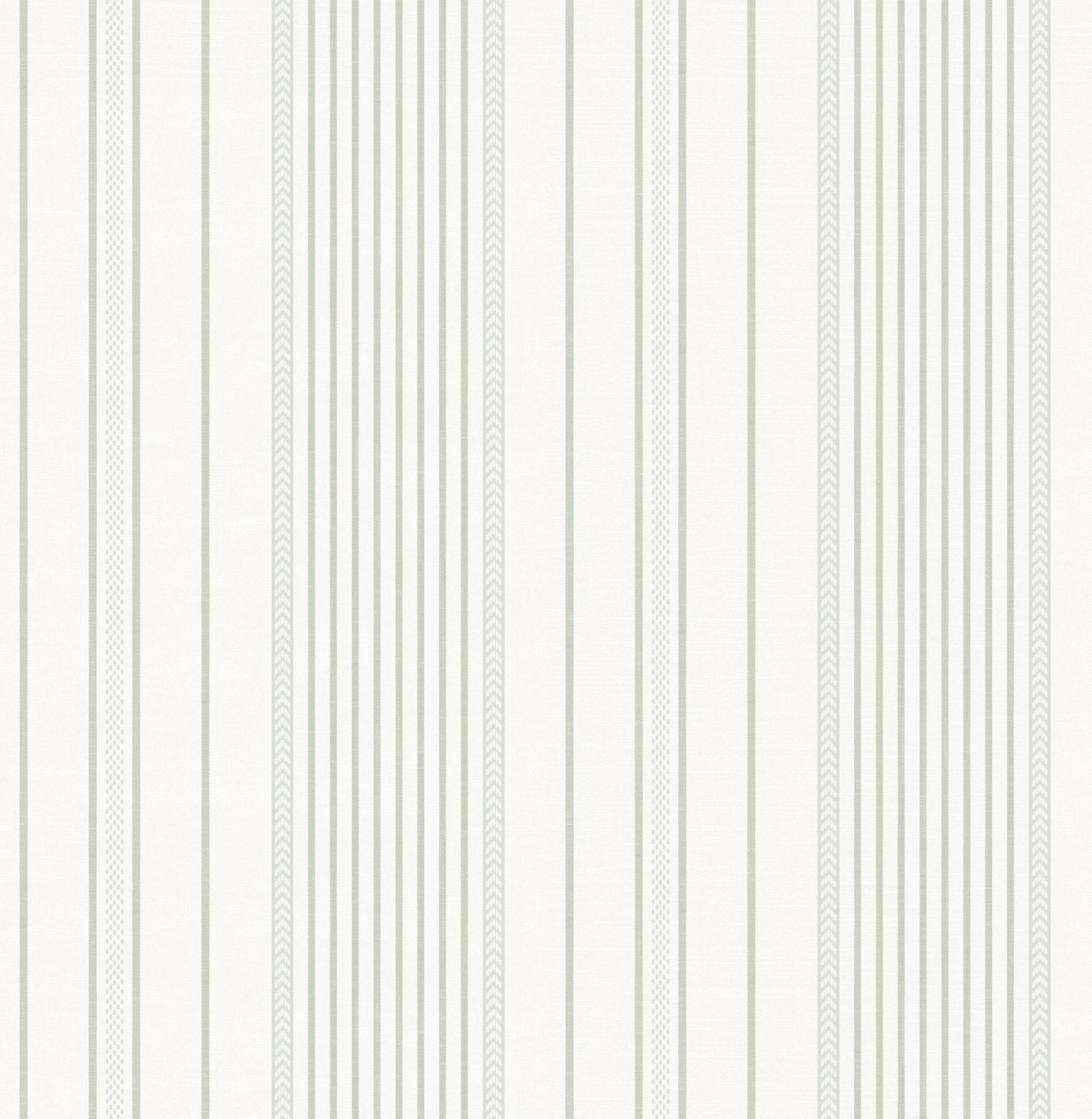 Navarres Stripe Light Green Faux Linen Wallpaper