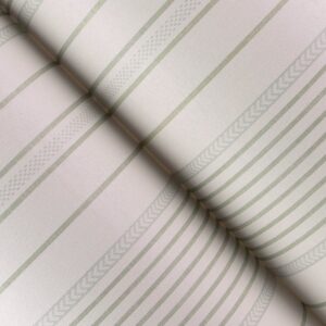 Navarres Stripe Light Green Faux Linen Wallpaper