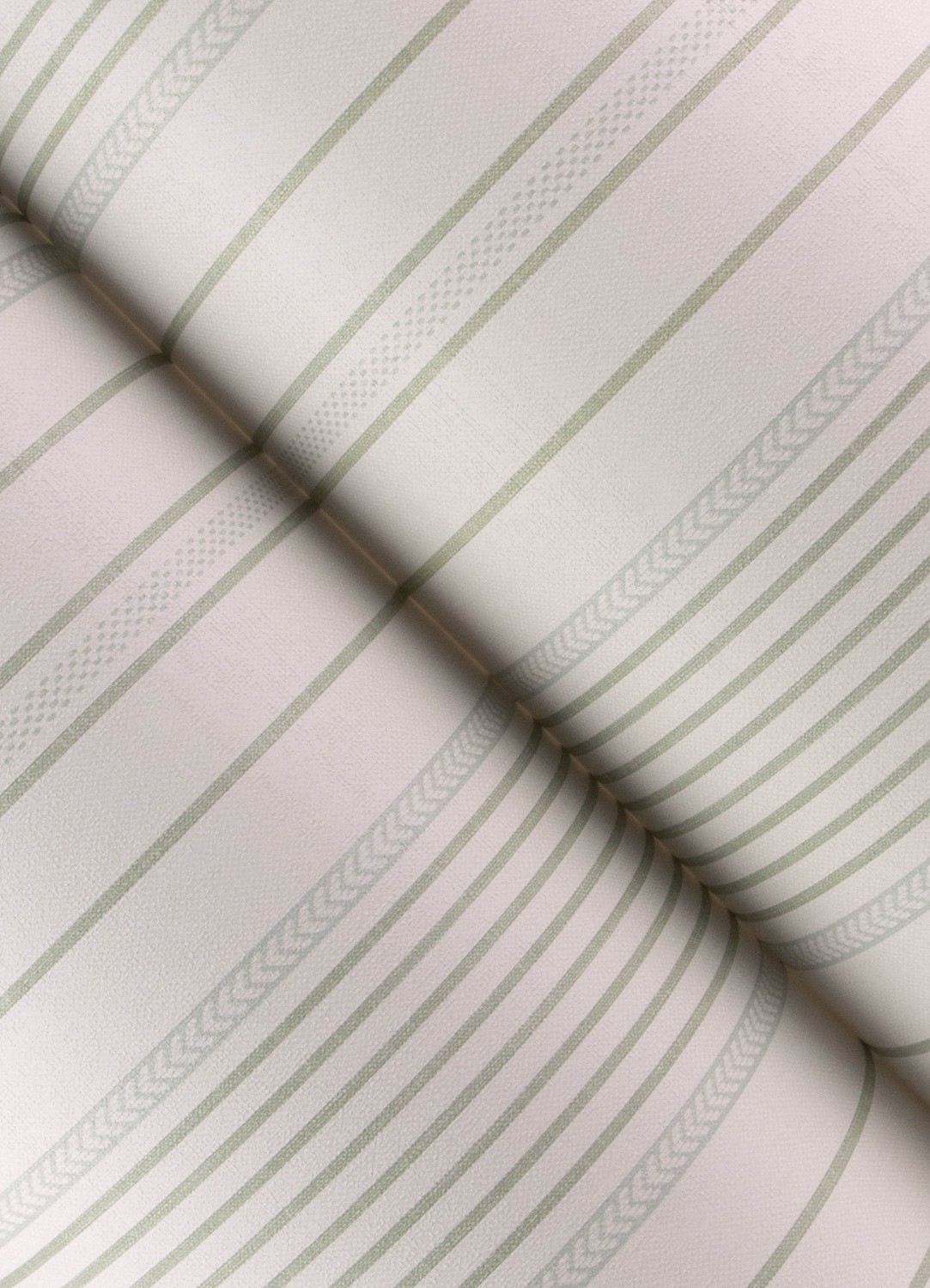 Navarres Stripe Light Green Faux Linen Wallpaper