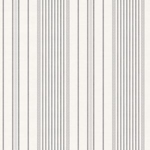 Navarres Stripe Charcoal Faux Linen Wallpaper