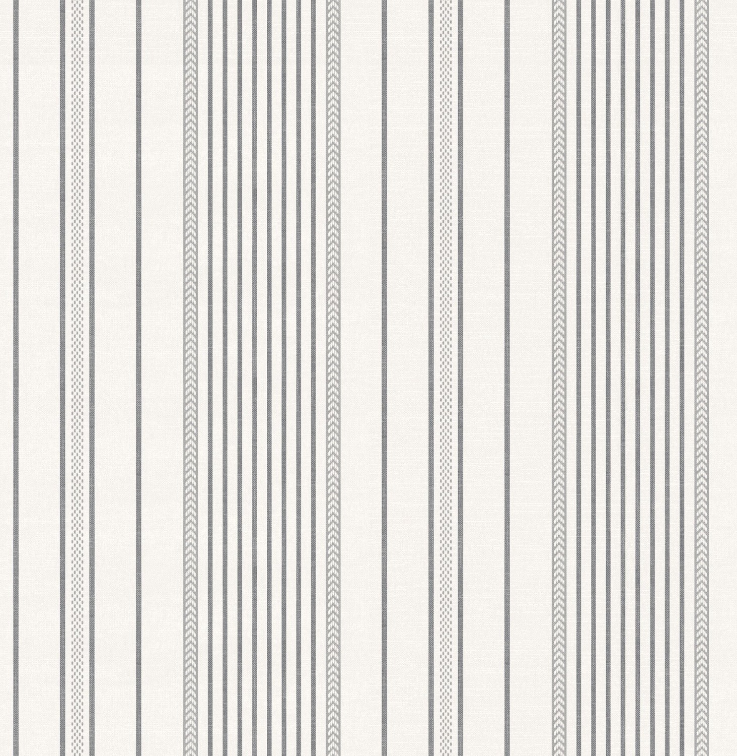 Navarres Stripe Charcoal Faux Linen Wallpaper