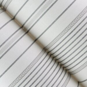 Navarres Stripe Charcoal Faux Linen Wallpaper