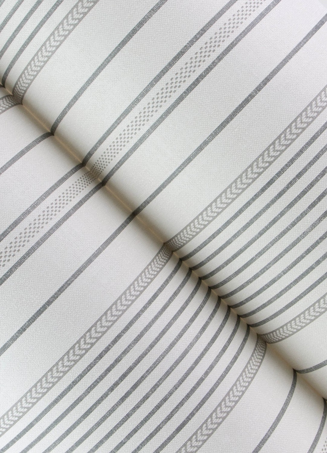 Navarres Stripe Charcoal Faux Linen Wallpaper