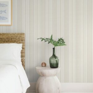 Navarres Stripe Neutral Faux Linen Wallpaper