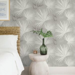 Hatteras Grey Palms Wallpaper