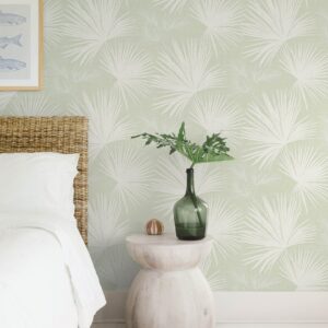 Hatteras Light Green Palms Wallpaper