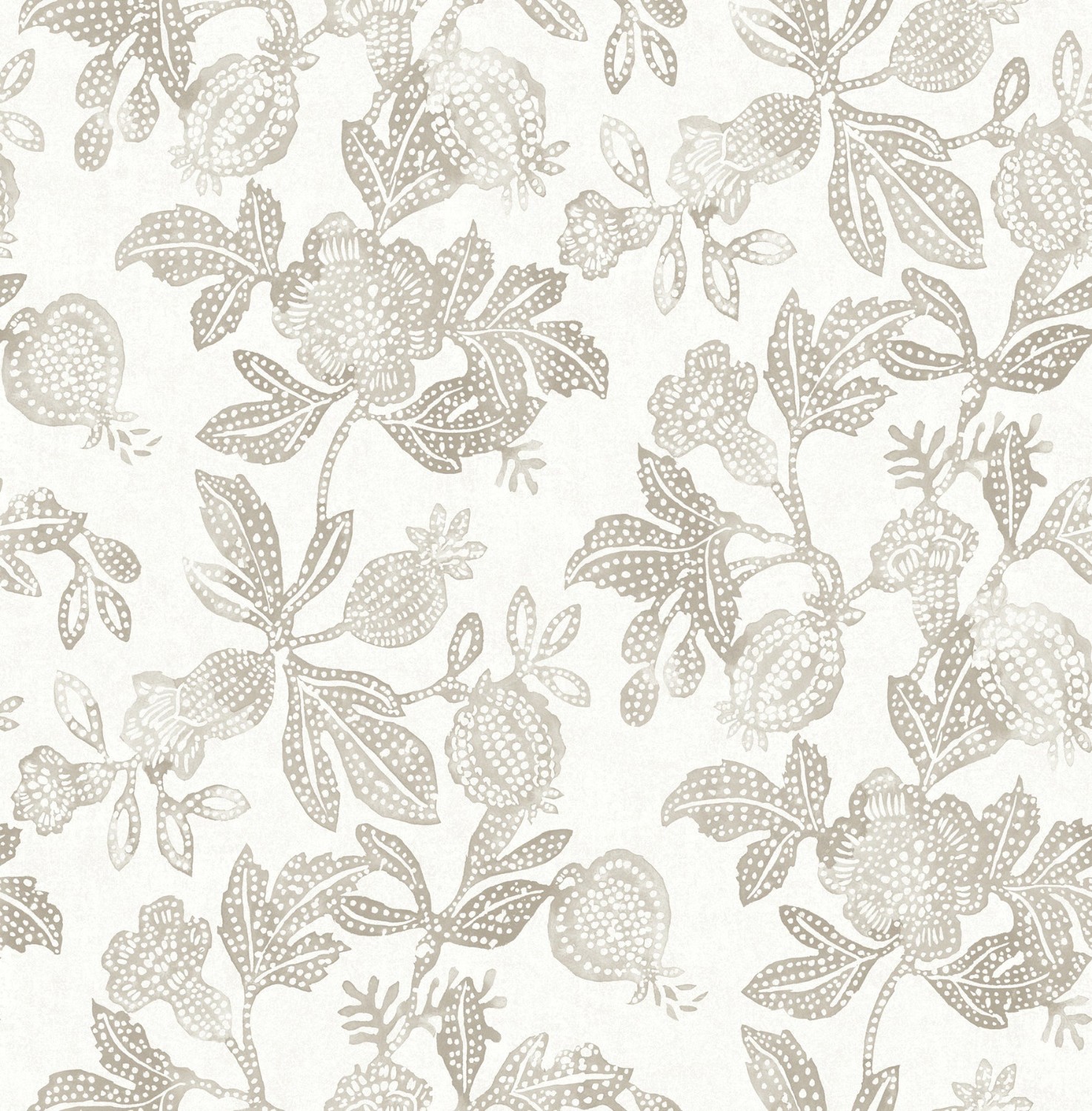 Beach Rose Neutral Floral Fruits Wallpaper