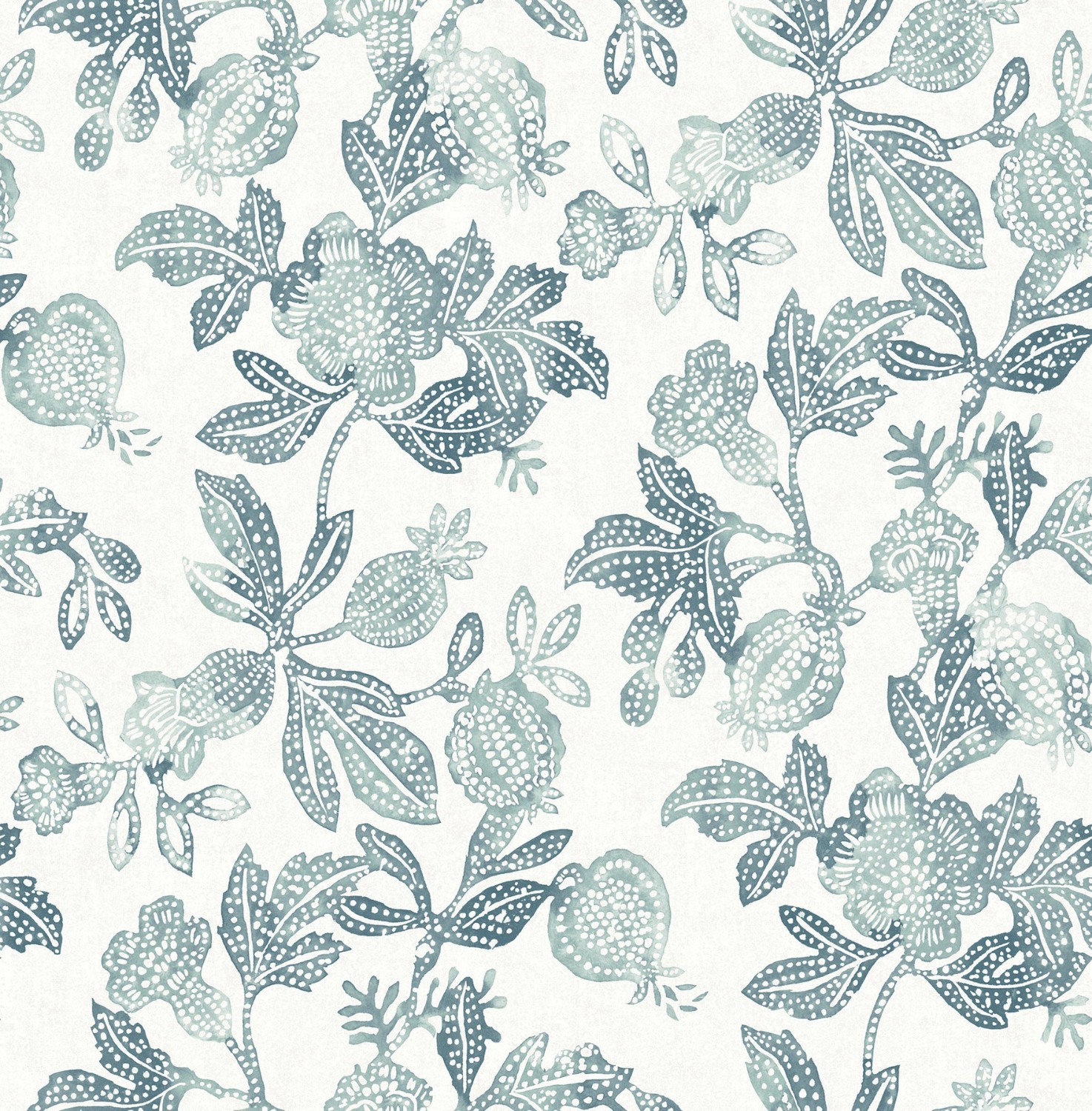 Beach Rose Teal Floral Fruits Wallpaper