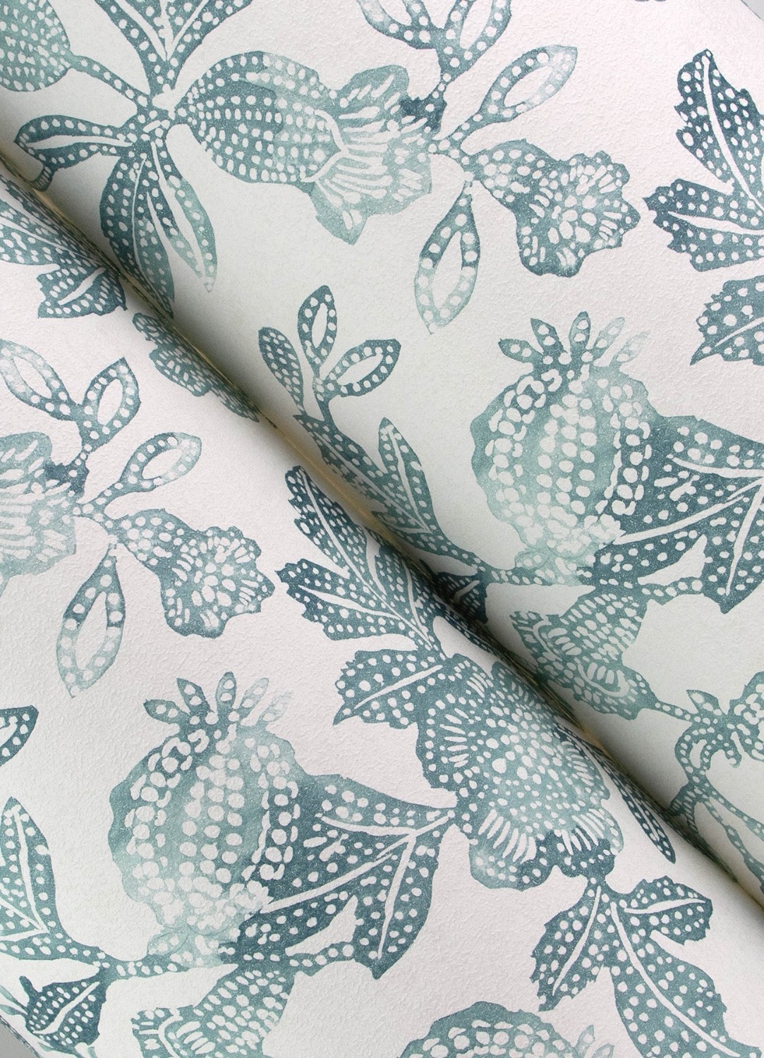 Beach Rose Teal Floral Fruits Wallpaper
