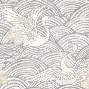 Egret Slate Tidal Dance Wallpaper