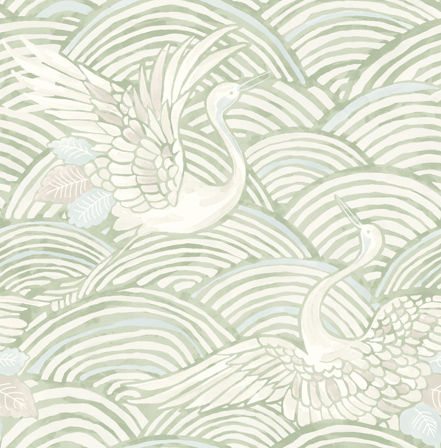 Egret Sage Tidal Dance Wallpaper