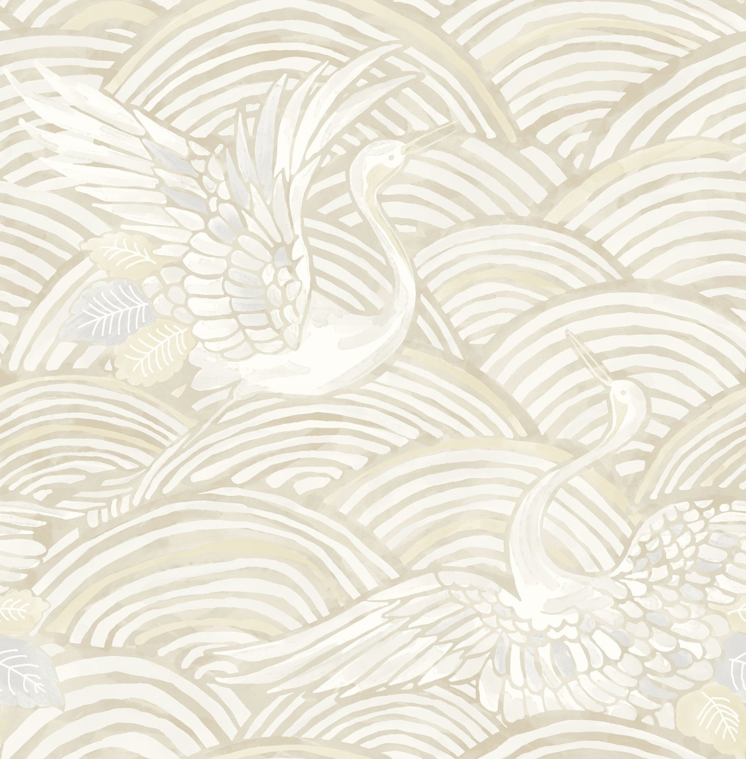 Egret Neutral Tidal Dance Wallpaper