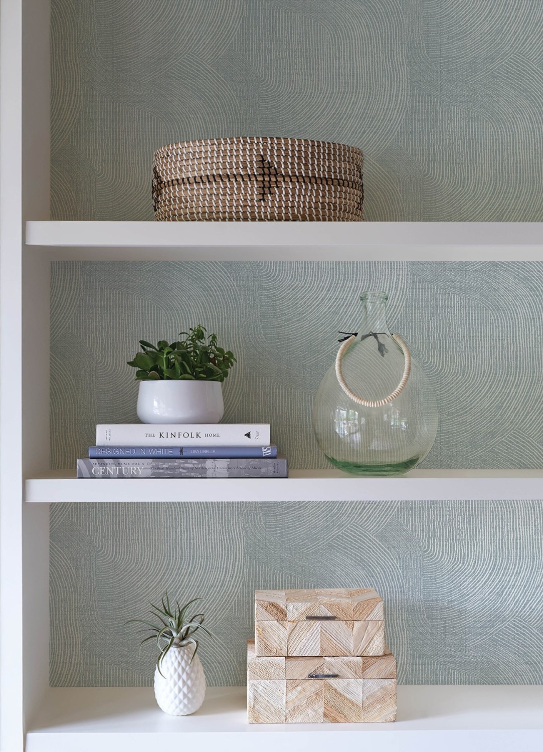 Folly Light Blue Zen Swirls Wallpaper