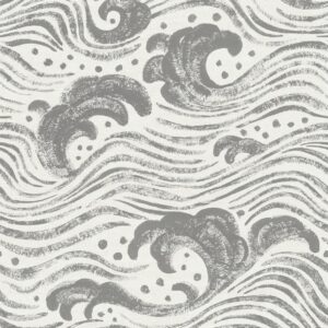 Swell Charcoal Ocean Wave Wallpaper