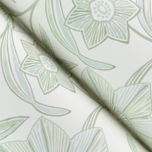 Star Flower Light Green Floral Trail Wallpaper