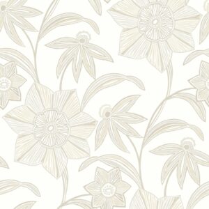 Star Flower Beige Floral Trail Wallpaper