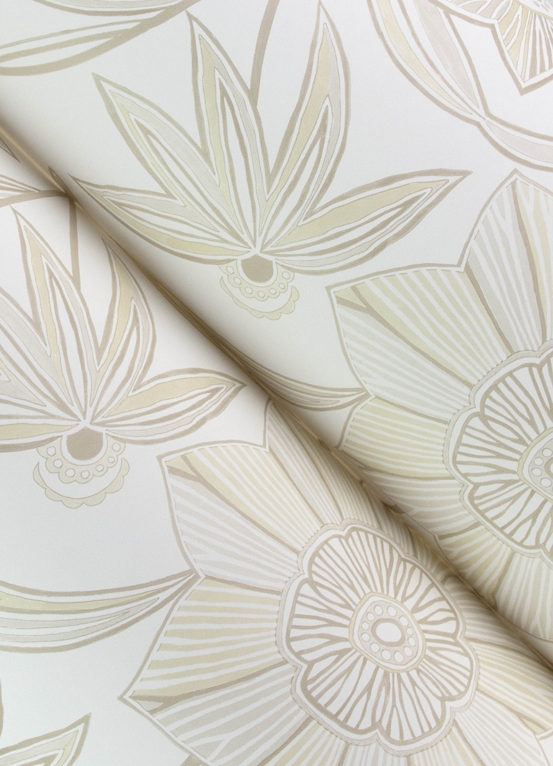 Star Flower Beige Floral Trail Wallpaper